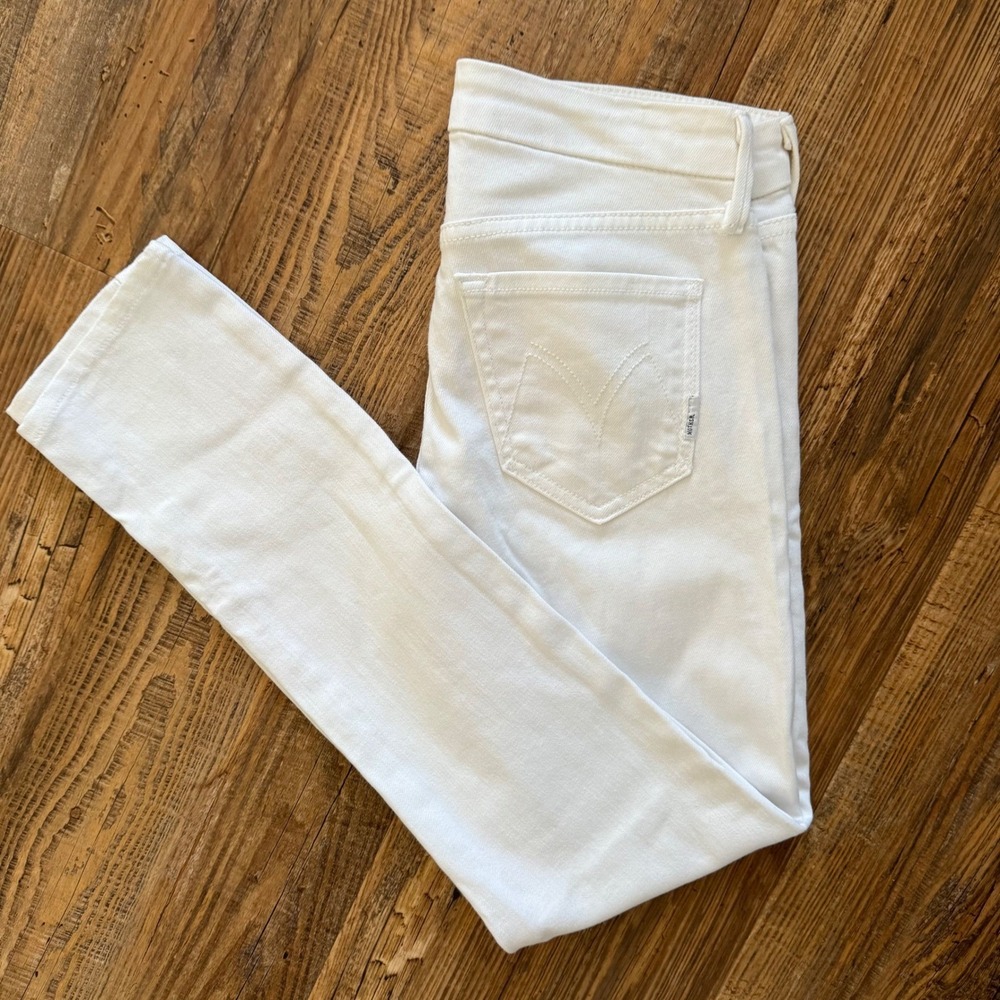 Mother The Looker Skinny Jeans Womens 25 White Excellent Sleeping Beauty Stretch